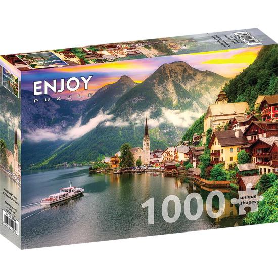 Puzzle Enjoy Hallstatt au coucher du Soleil, Autriche de 1000 Pi