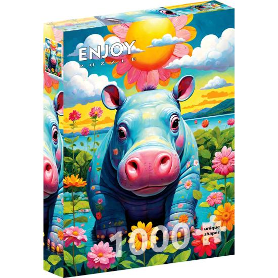 Puzzle Enjoy Hippopotame Ensoleillé 1000 pièces