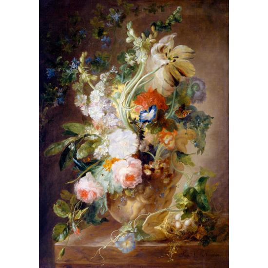 Puzzle Enjoy Vase avec fleurs et nid 1000 pièces