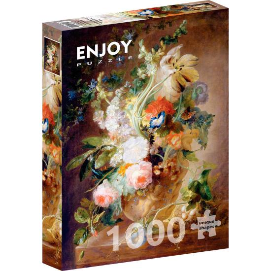 Puzzle Enjoy Vase avec fleurs et nid 1000 pièces
