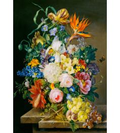 Puzzle Enjoy Vase avec Fleurs et Raisins 1000 Pièces