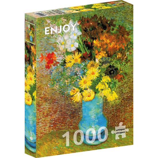 Puzzle Enjoy Vase avec marguerites et anémones 1000 pièces