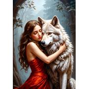 Puzzle Enjoy Dame Et Le Loup de 1000 pièces