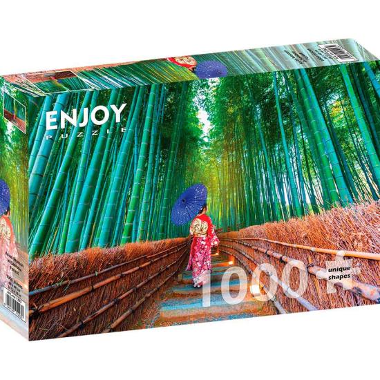 Puzzle Enjoy Asian Woman in Bamboo Forest 1000 pièces