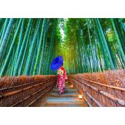 Puzzle Enjoy Asian Woman in Bamboo Forest 1000 pièces