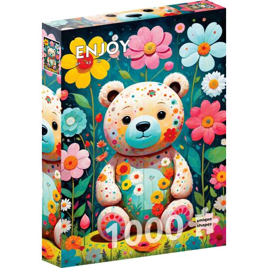 Puzzle Enjoy Ours En Peluche De Fleur 1000 pièces