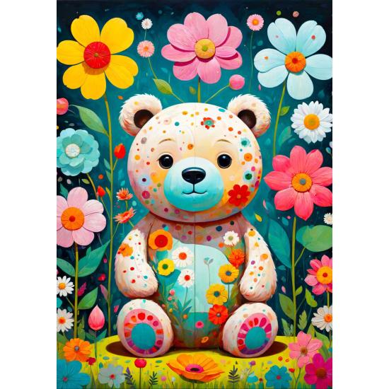 Puzzle Enjoy Ours En Peluche De Fleur 1000 pièces
