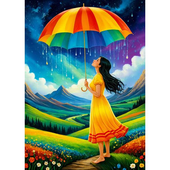 Puzzle Enjoy Parapluie Arc-En-Ciel 1000 pièces