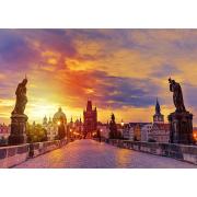 Puzzle Enjoy du pont Charles au coucher du soleil, Prague 100