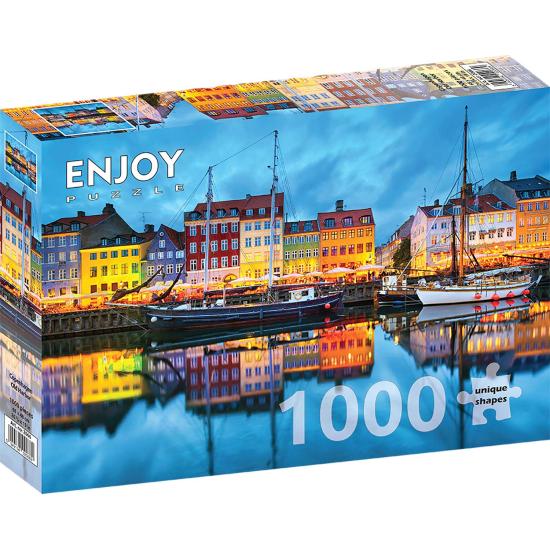 Puzzle Enjoy Vieux Port de Copenhague de 1000 pièces Puzzle Enjoy Vieux Port de Copenhague de 1000 pièces