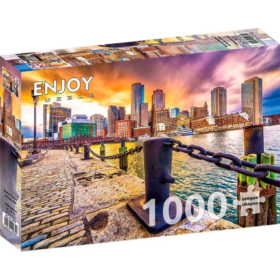 Puzzle Enjoy Port de Boston au Crépuscule États-Unis de 1000 Piè