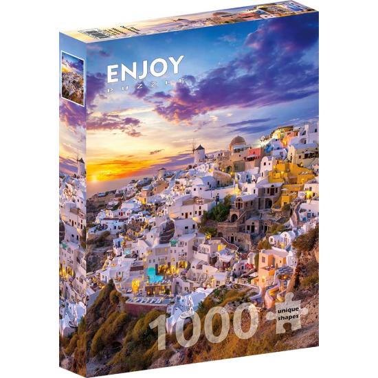 Puzzle Enjoy du coucher de soleil sur Santorin 1000 pièces