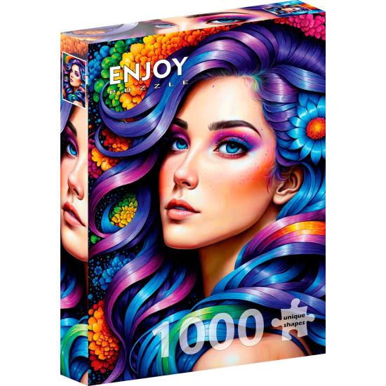 Puzzle Enjoy Portrait De Fleur Arc-En-Ciel de 1000 pièces