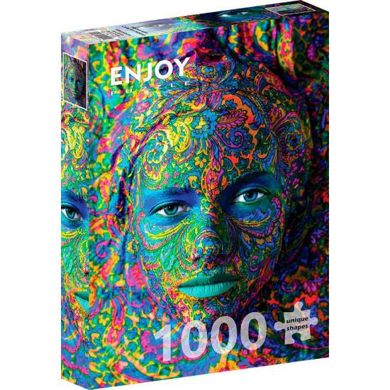 Puzzle Enjoy d'un portrait de femme coloré 1000 pièces