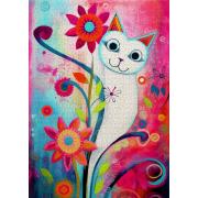 Puzzle Enjoy Un Chat Blanc Heureux 1000 pièces