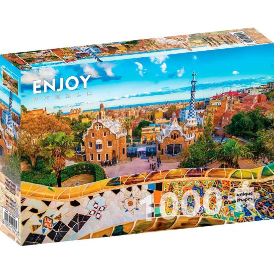 Puzzle Enjoy de la vue du Park Güell, Barcelone de 1000 Pz