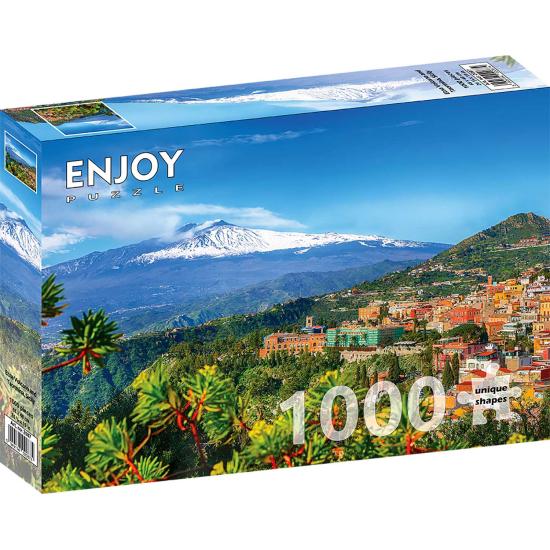 Puzzle Enjoy Volcan Etna et Taormina, Sicile de 1000 Pièces