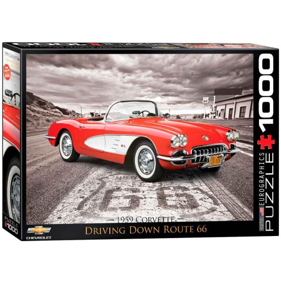 Eurographics 1959 Corvette Route 66 Puzzle 1000 pièces