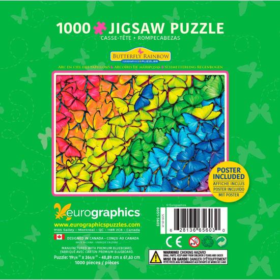 Puzzle papillons arc-en-ciel Eurographics, boîte de 1000 pièces