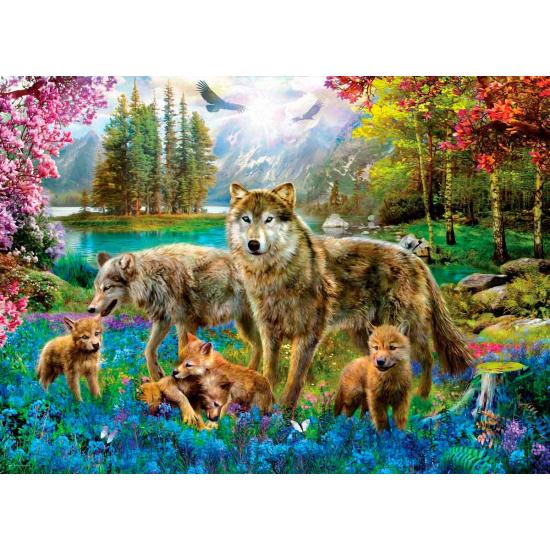 Eurographics Puzzle Loups et Fantasy Lake XXL 500 pièces