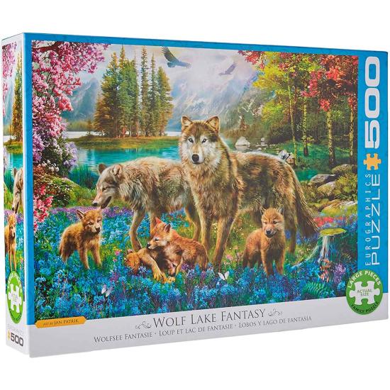 Eurographics Puzzle Loups et Fantasy Lake XXL 500 pièces