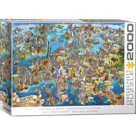 Puzzle Eurographics Carte Folle De L'Europe 2000 pièces