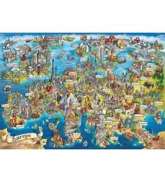 Puzzle Eurographics Carte Folle De L'Europe 2000 pièces