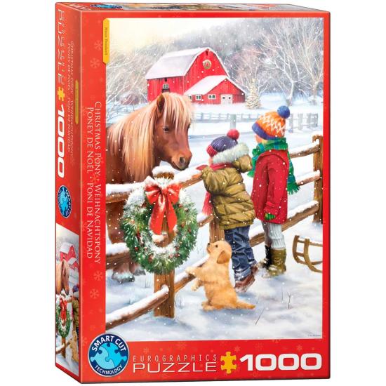 Puzzle Eurographics Poney de Noël de 1000 pièce