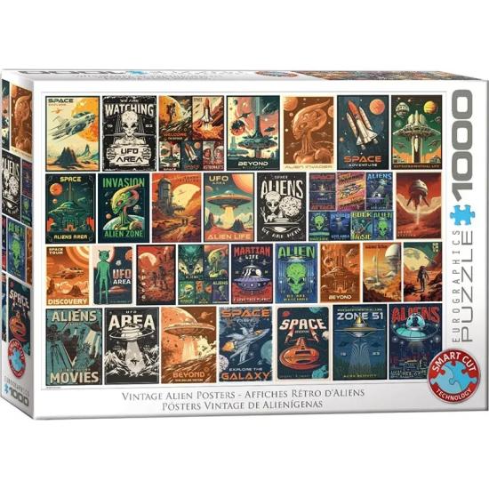 Puzzle Eurographics Affiches Extraterrestres Vintage 1000 pièces