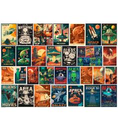 Puzzle Eurographics Affiches Extraterrestres Vintage 1000 pièces