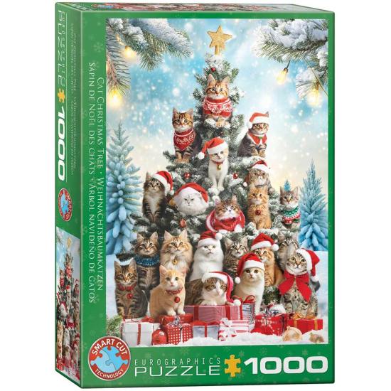 Puzzle Eurographics Sapin De Noël Pour Chat 1000 pièces