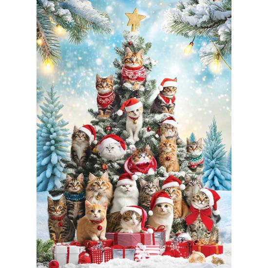 Puzzle Eurographics Sapin De Noël Pour Chat 1000 pièces