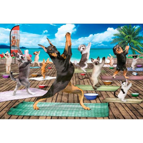Eurographics Yoga avec des chats et des chiens Puzzle XXL 500 pi