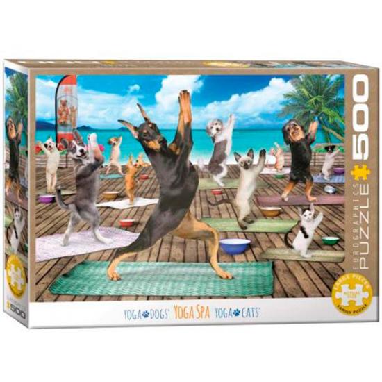 Eurographics Yoga avec des chats et des chiens Puzzle XXL 500 pi