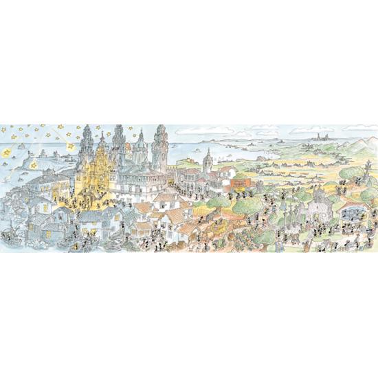 Puzzle Fabio Vettori Panoramique de Saint Jacques de Compostelle Puzzle Fabio Vettori Panoramique de Saint Jacques de Compostelle