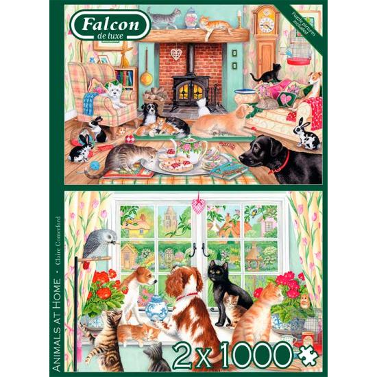 Puzzle Faucon Animaux à la maison 2 x 1000 pièces