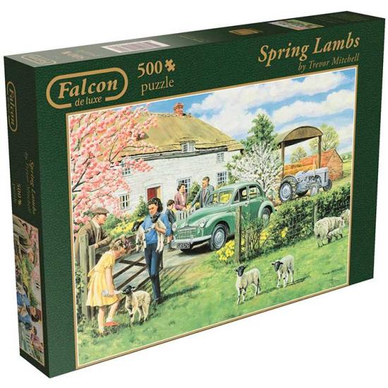 Puzzle de 500 pièces Falcon reproduisant des agneaux au prin