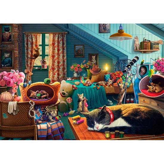 Puzzle 500 pièces Falcon Cats in the Attic