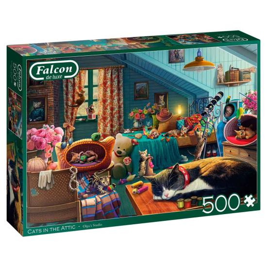 Puzzle 500 pièces Falcon Cats in the Attic