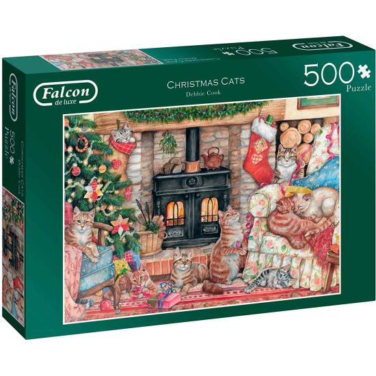 Puzzle Faucon Chats à Noël 500 pièces