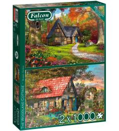 Puzzle Falcon La Cabane Forestière 2 x 1000 Pièces