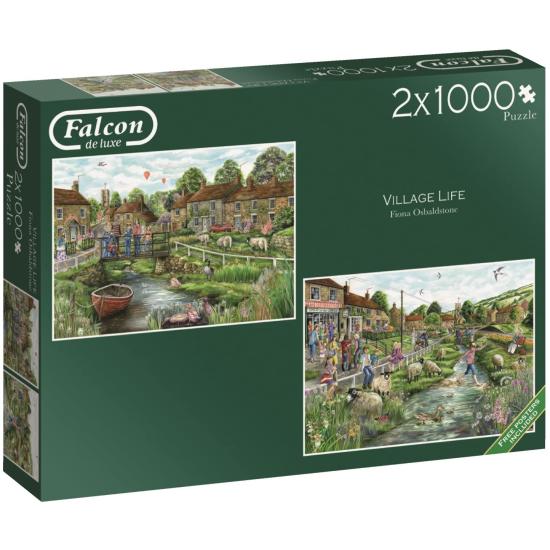 Puzzle Falcon Village Life 2 x 1000 pièces