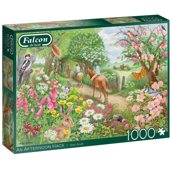 Puzzle 1000 pièces Faucon marchant sur un cheval