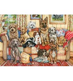 Puzzle 1000 pièces Chiens faucon sur le canapé