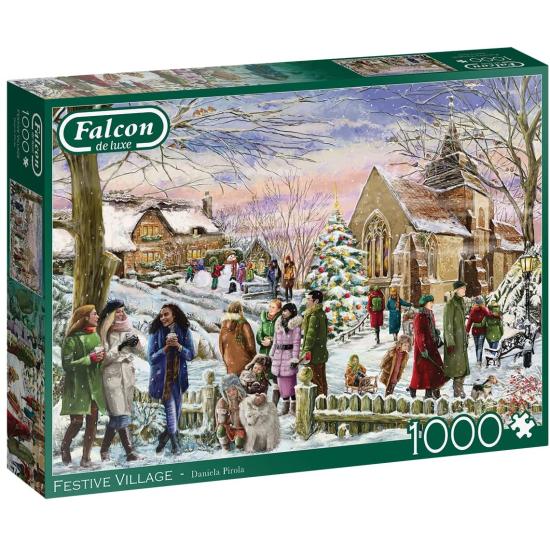 Puzzle Falcon Town en vacances de Noël 1000 pièces Puzzle Falcon Town en vacances de Noël 1000 pièces