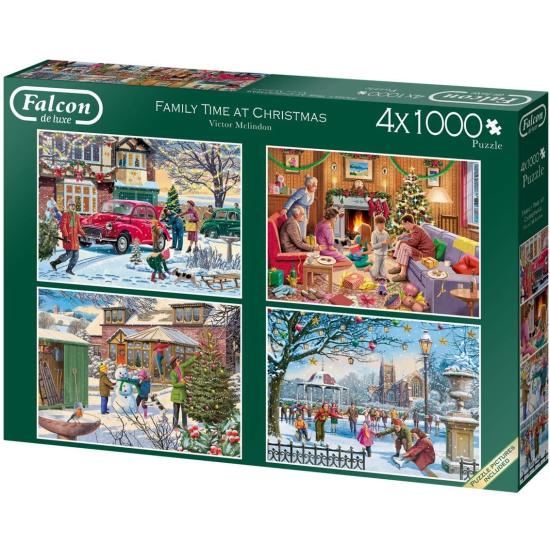 Puzzle de Noël en famille Falcon 4 x 1000 pièces