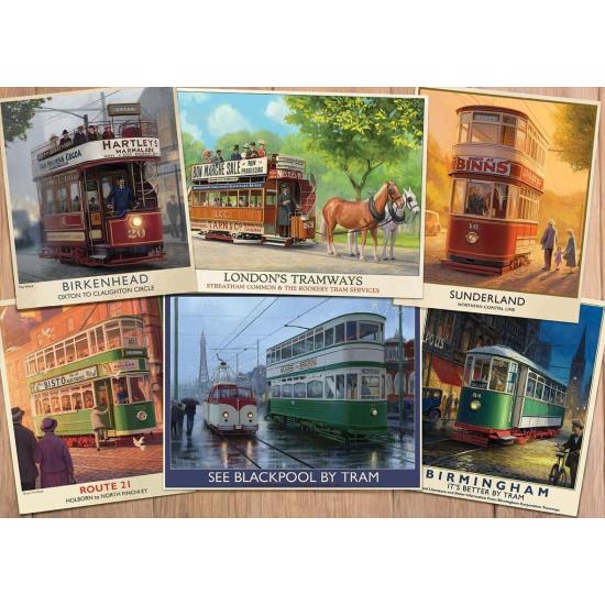 Puzzle 1000 pièces Falcon Vintage Trams Puzzle 1000 pièces Falcon Vintage Trams