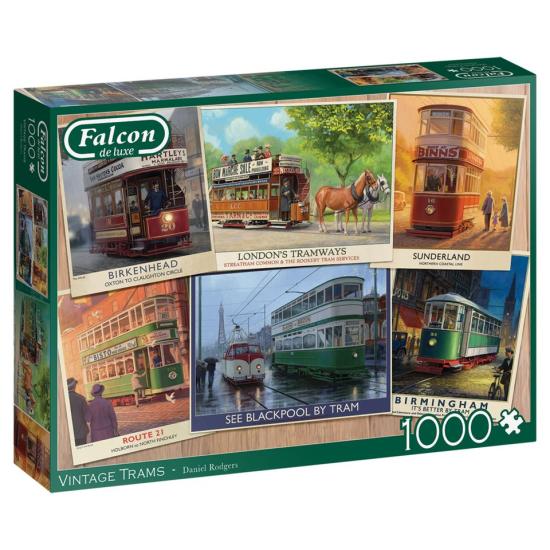 Puzzle 1000 pièces Falcon Vintage Trams Puzzle 1000 pièces Falcon Vintage Trams