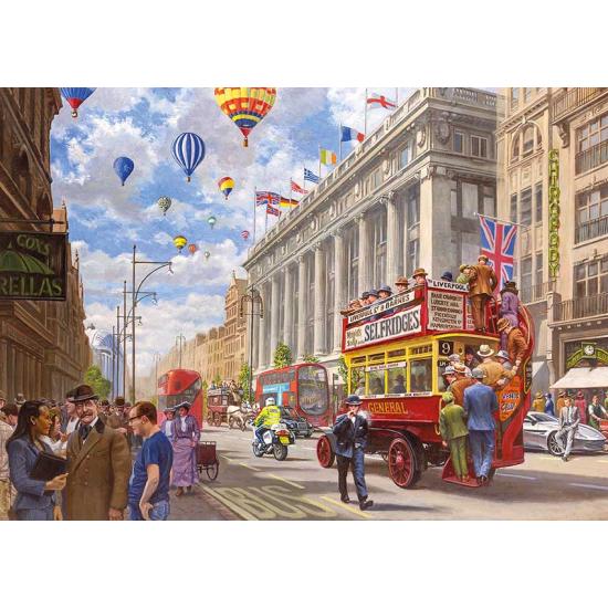 Gibsons Oxford Street, hier et aujourd'hui Puzzle 1000 pièce