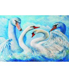 Puzzle Cygnes dorés 1000 pièces